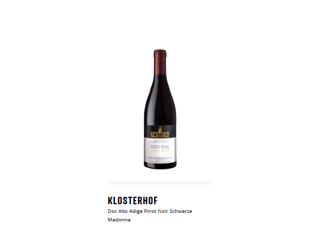 Klosterhof: Doc Alto Adige Pinot Noir Schwarze Madonna