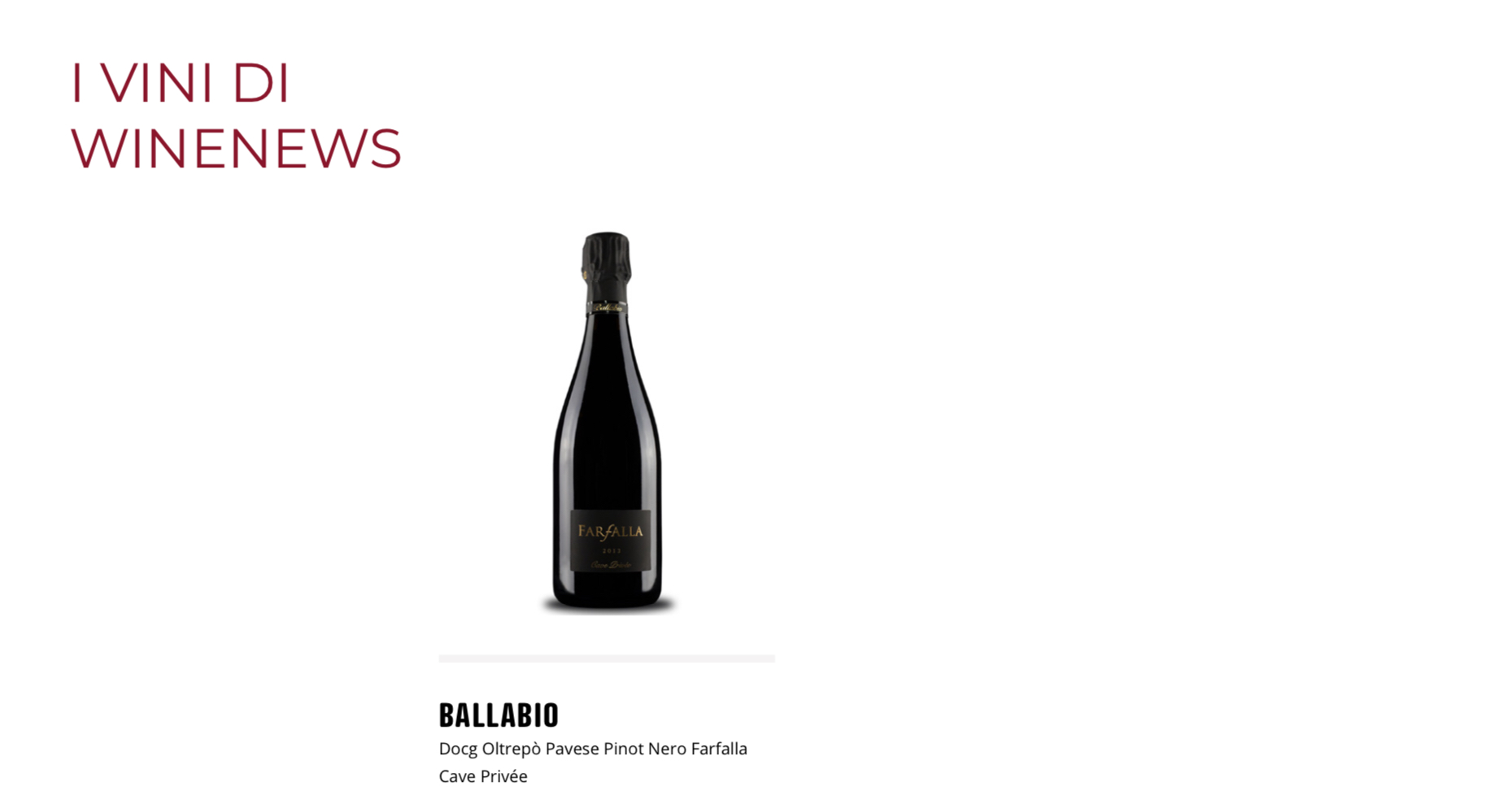 Ballabio - Docg Oltrepò Pavese Pinot Nero Farfalla Cave Privée