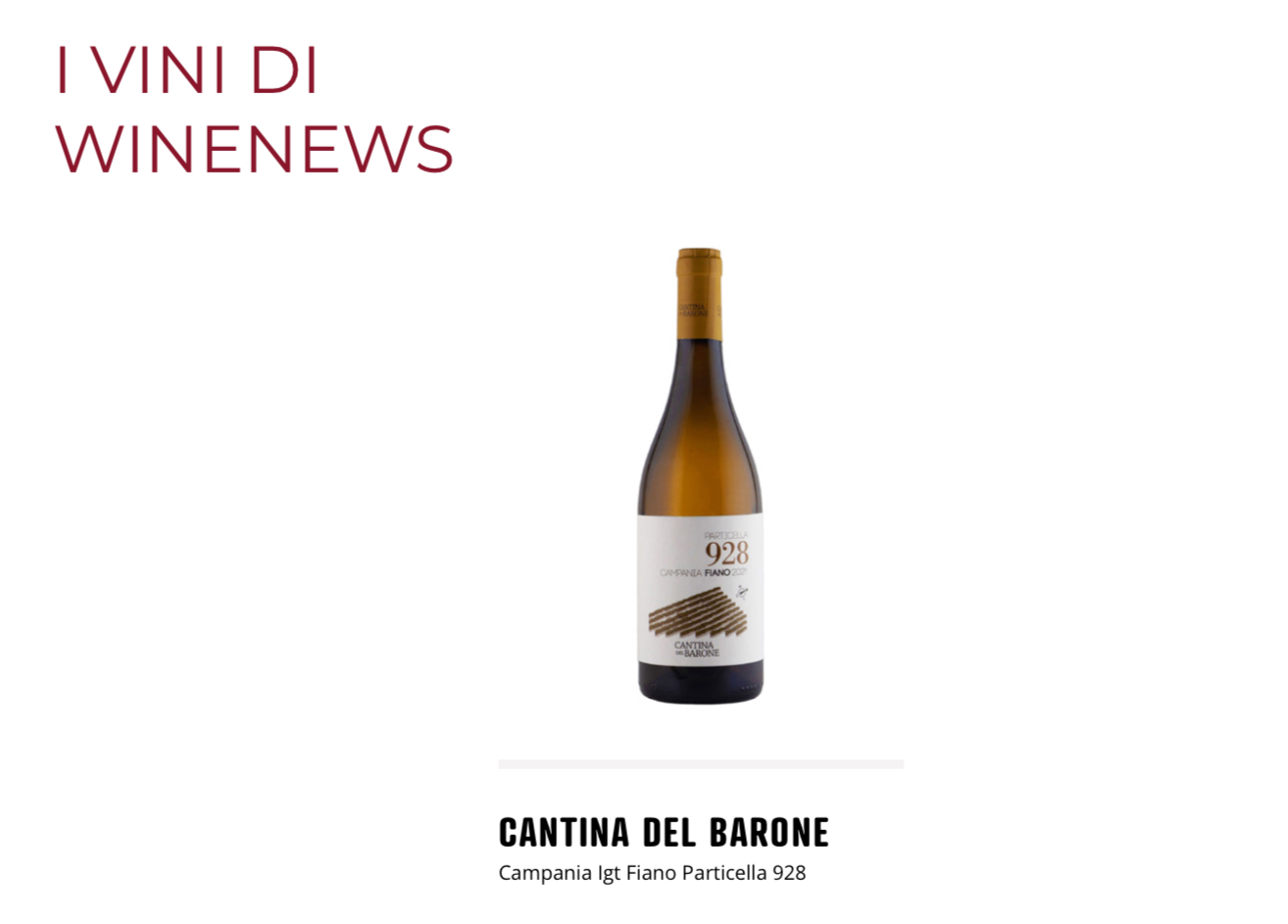 Cantina del Barone - Campania Igt Fiano Particella 928