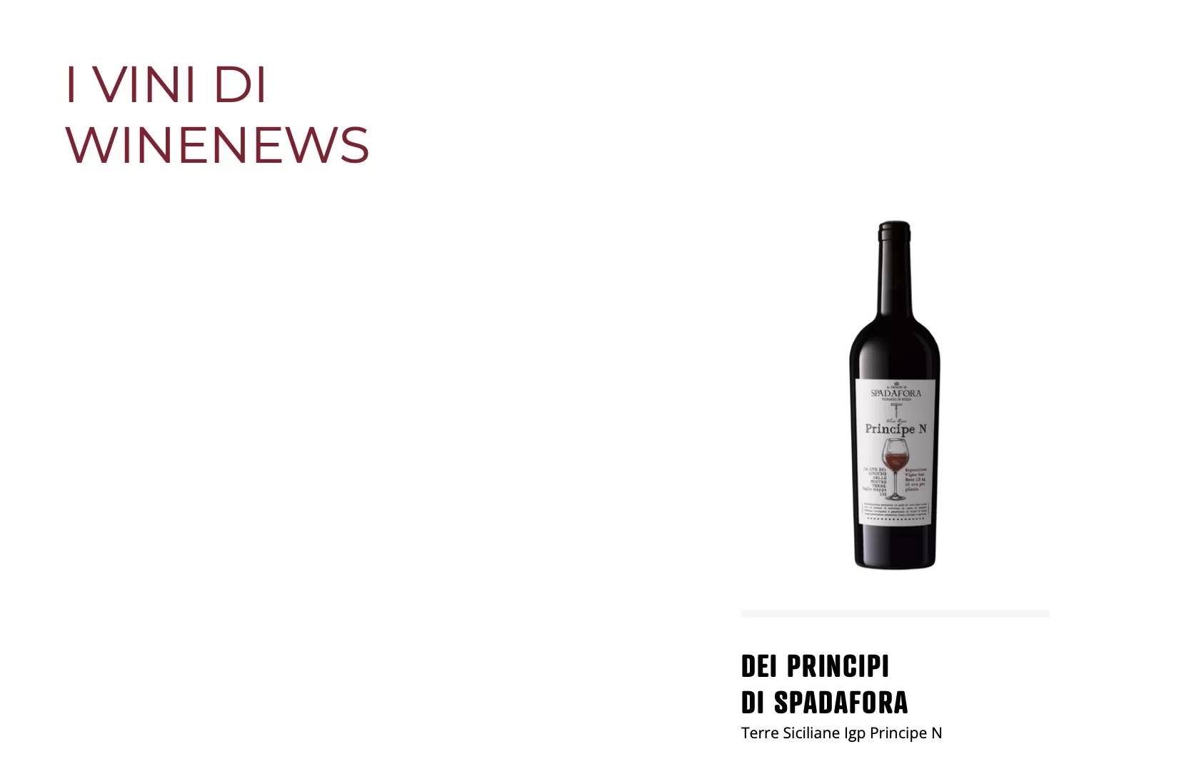 Dei Principi di Spadafora - Terre Siciliane Igp Principe N