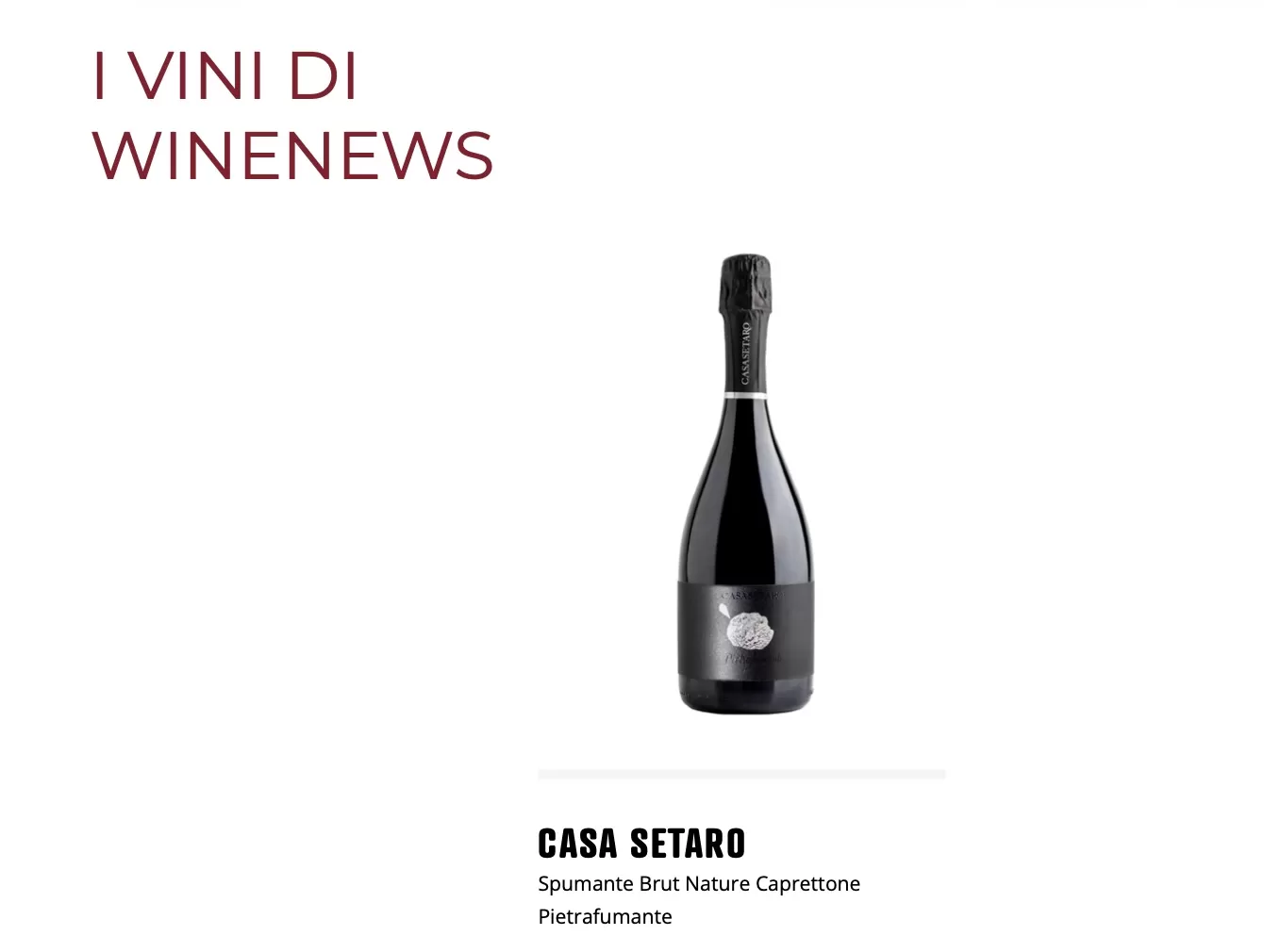 Casa Setaro - Spumante Brut Nature Caprettone Pietrafumante